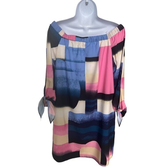 NICOLLER MILLER New York Off The Shoulder Multicolor Dress Size 6 - Picture 4 of 6